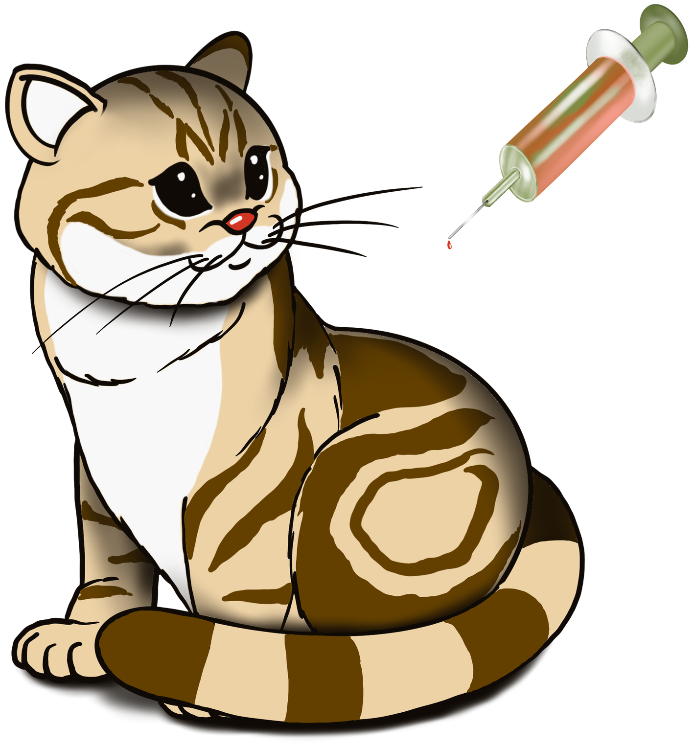 Grafik Katze bekommt Antibiotika Spritze